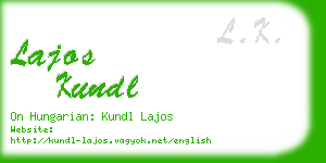 lajos kundl business card